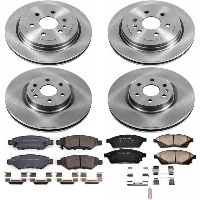 Power Stop Autospecialty KOE5546 Front and Rear Replacement Brake Kit-OE Brake Rotors & Ceramic Brake Pads For Cadillac SRX 2010-2016, Saab 9-4X 2011 [Model Specific]