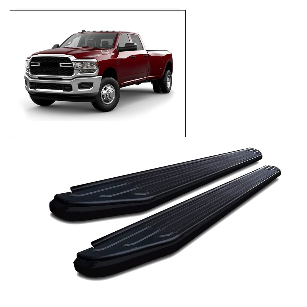 Peerless Black Horse Off Road Running Boards Compatible with 2011-2023 Ram 2500/3500|2010 Dodge Ram 2500/3500|2019-2020 Ram 1500 Classic|2011-2018 Ram 1500|2009-2010 Dodge Ram 1500-PR-R176BK