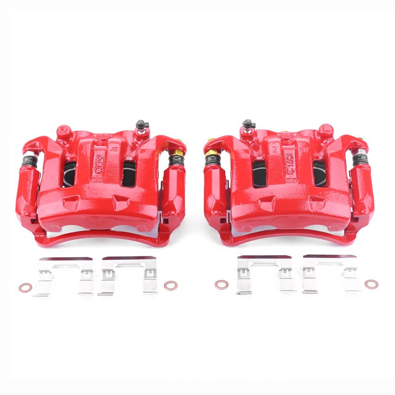 Power Stop Pair of High-Temp Red Powder Coated Front Calipers For Nissan Frontier 2003-2004, Nissan Xterra 2000-2004 [Model Specific]