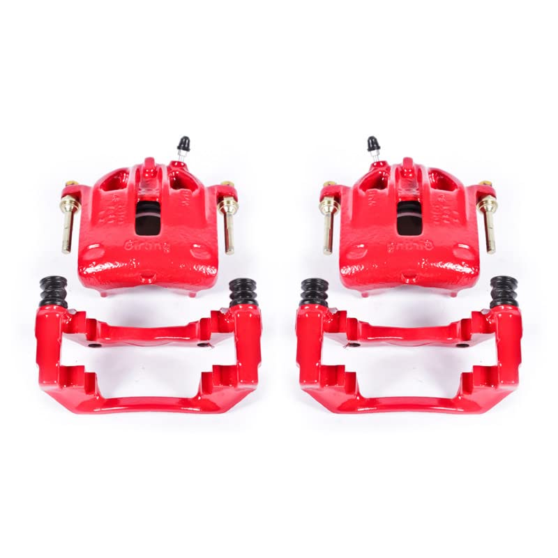 Power Stop S1138 Front Pair of High-Temp Red Powder Coated Calipers For BMW 3, BMW 3, BMW 325, BMW 325e, BMW 325es, BMW 325i, BMW 325iX, BMW 325is [Model Specific]