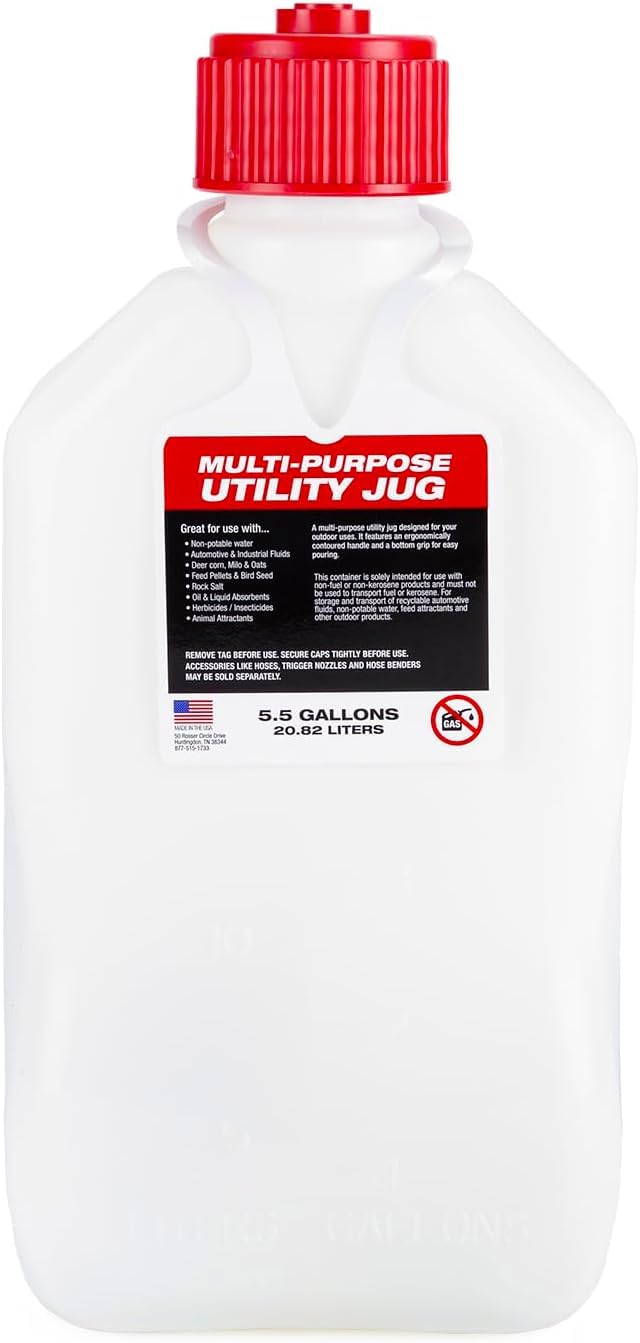 5.5 Gallon VP Racing Square Motorsport Utility Container with Deluxe Filler Hose
