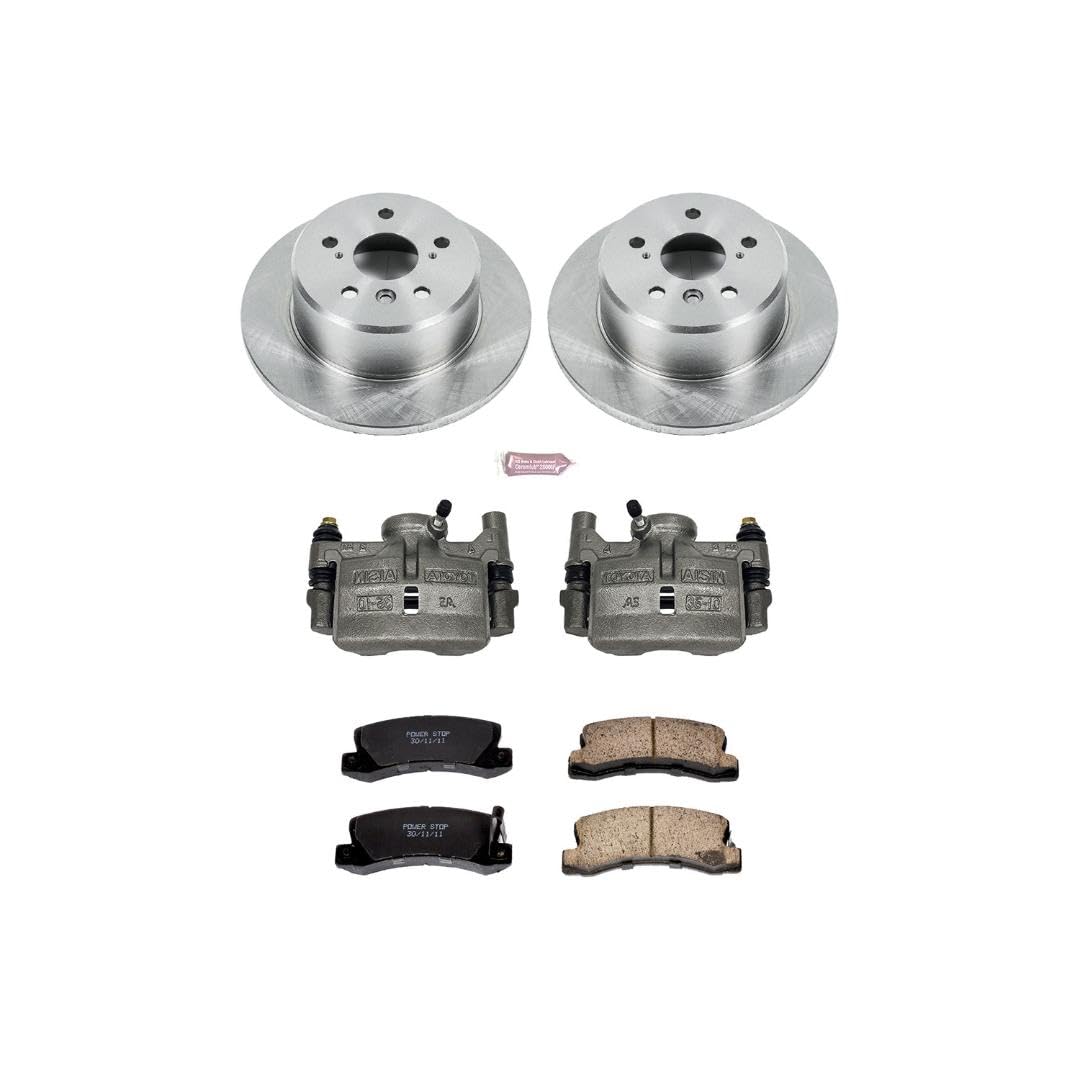 Power Stop KCOE2564 Replacement Autospeciality Rear Caliper Kit- OE Rotors, Ceramic Brake Pads, Calipers For Lexus ES300 1992-1996 [Model Specific]