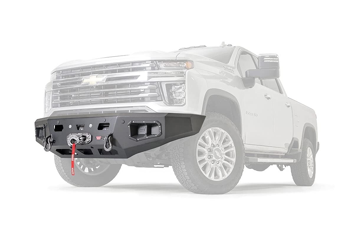107004 WARN Ascent Front Bumper without Grille Guard Tube, Fits: Chevrolet Silverado HD 2500/3500 (2020-Current)
