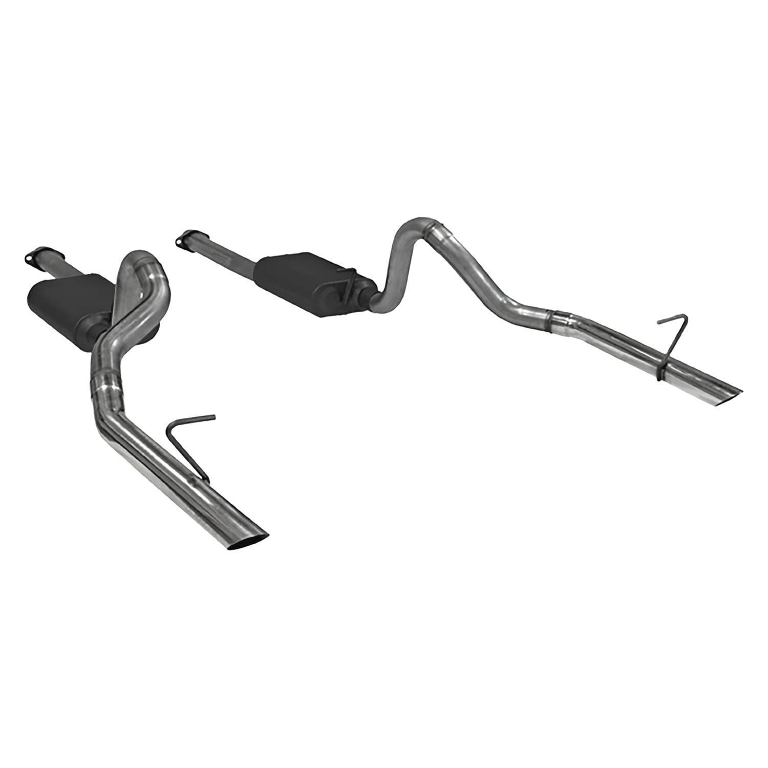 American Thunder Flowmaster 817213 Cat-Back Exhaust Kit 2.5 Inch Stainless Steel Polished 304 Stainless Steel Tips Compatible with 1987-1993 Ford Mustang LX 5.0 and 1986 Mustang GT