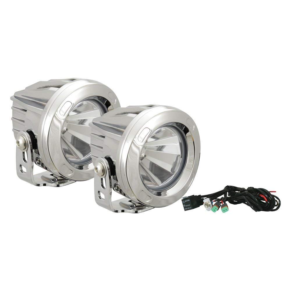 Optimus Chrome Vision X Lighting 9150079 Round 10W LED Flood Light - Pair
