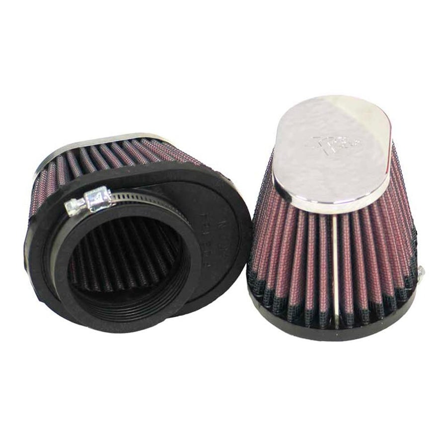 Motorcycle K&N Universal Chrome Air Filter, RC-0982 Black