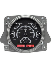 Dakota Digital VHX-66F-BRO-K-R Gauge System Analog Dash Compatible with Ford 1966-77 Bronco Black Alloy Red