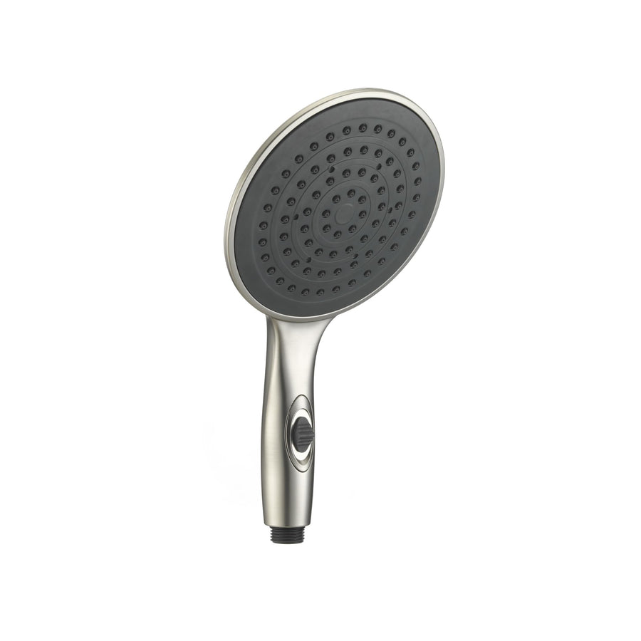 Dura Faucet Luxury (DF-SA434-SN) 6” Rain Shower Wand for RVs – Satin Nickel, Single Function Handheld Shower Head with Eco-Friendly On/Off Switch, Lightweight, Lead-Free, Easy Install, 2.5 GPM