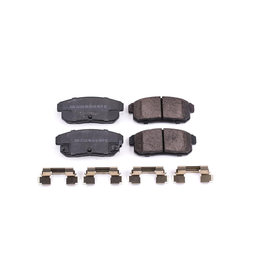 Rear Brake Kit Power Stop For Mazda RX-8 2004-11 - Ceramic Brake Pads With Installation Hardware, 17-1008
