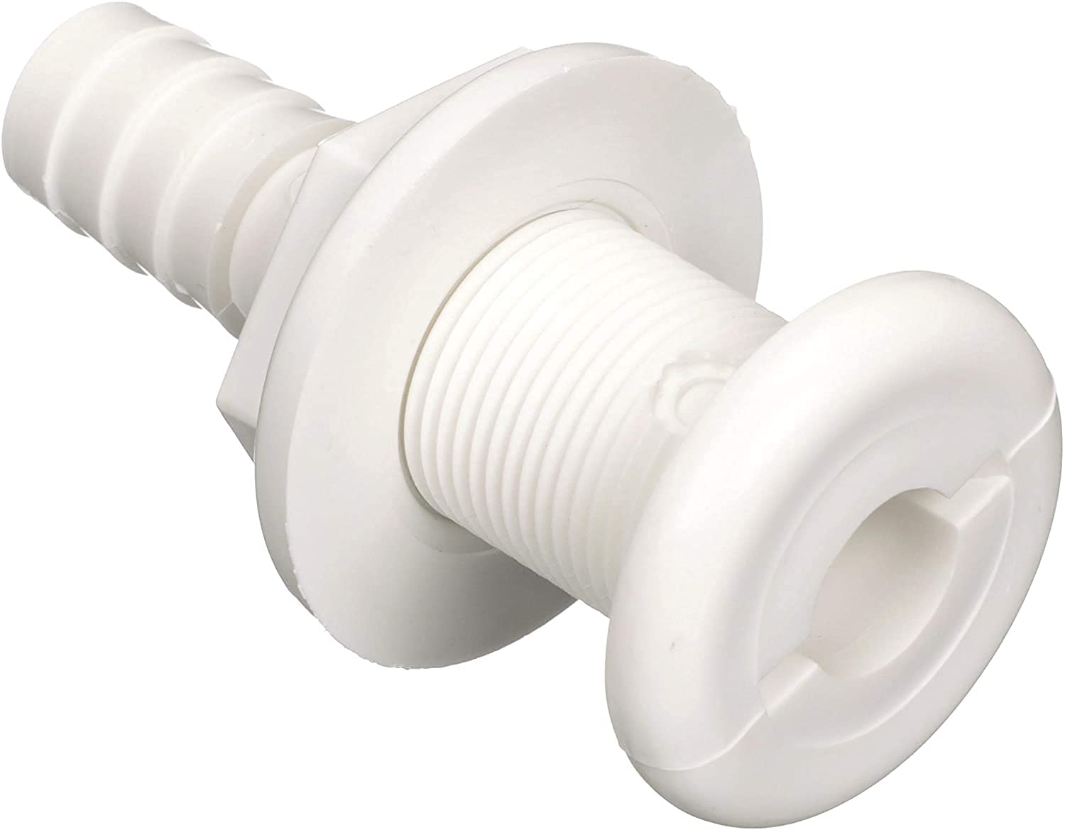 5/8" I.D. Attwood Marine White Thermoplastic Resin Thru-Hull Connector Fitting
