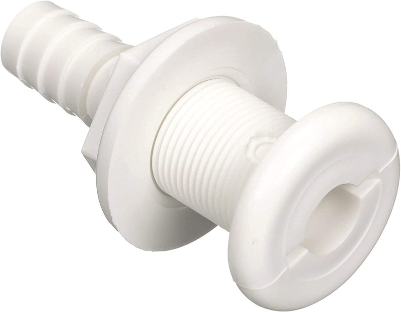 5/8" I.D. Attwood Marine White Thermoplastic Resin Thru-Hull Connector Fitting