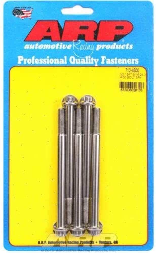 ARP 4.500in -24 5/16in 12pt SS Bolts (5/pkg)