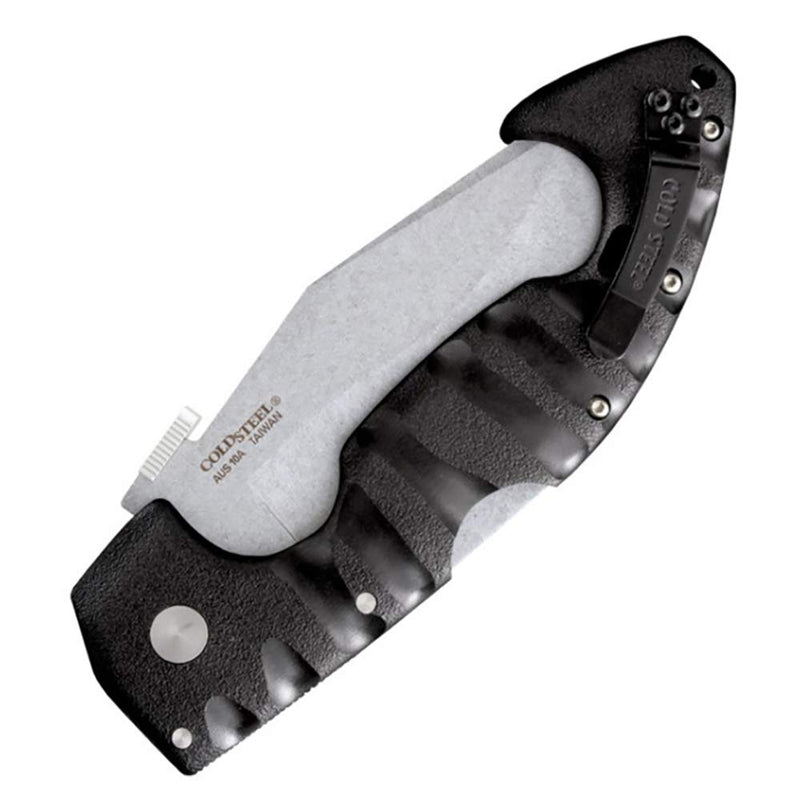 COLD STEEL 4.5 in Spartan Japanese AUS10A Plain Blade Tactical Pocket Folding Knife w/Tri-Ad Lock and Griv-Ex Handle w/Steel Liners