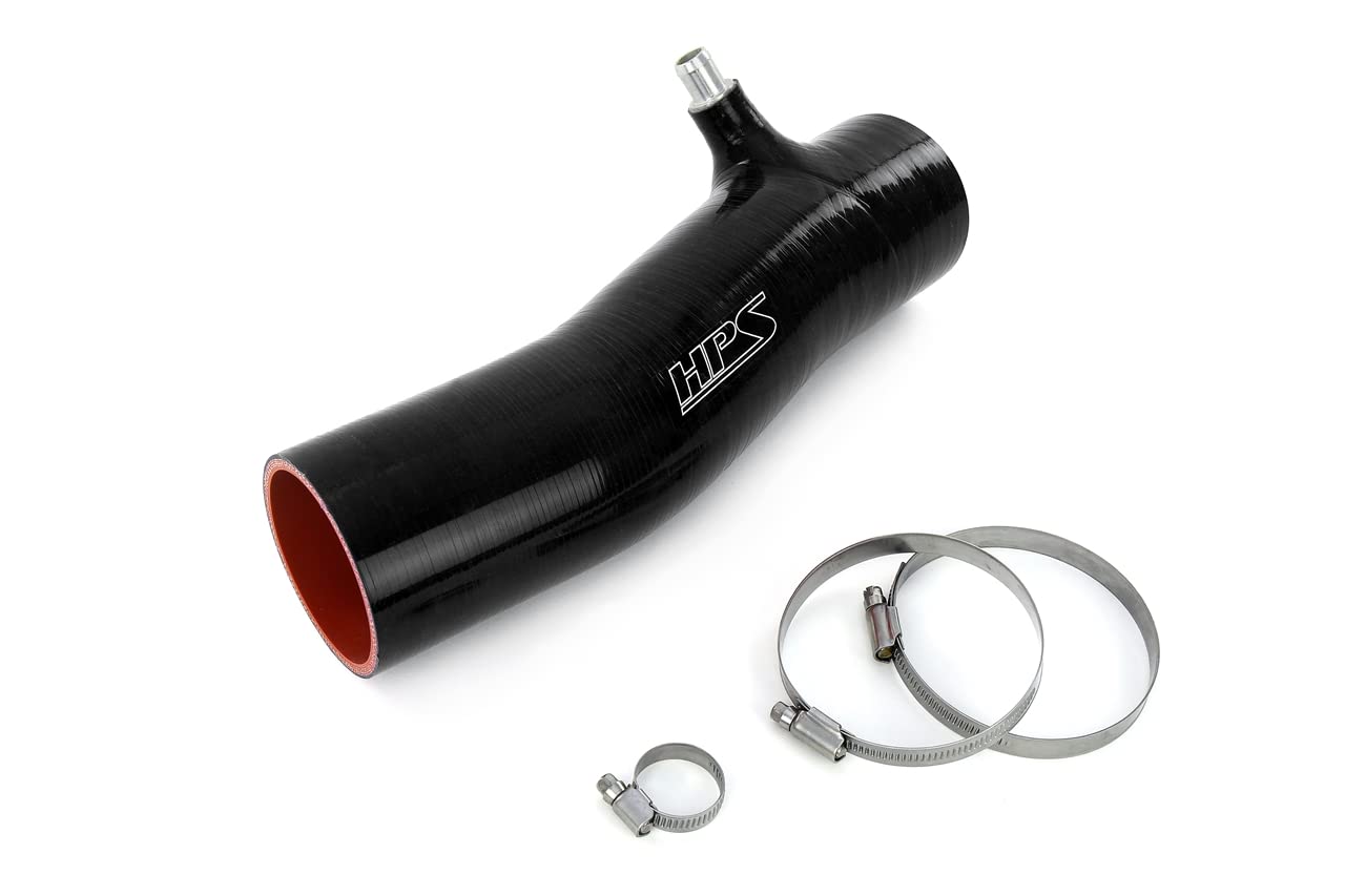HPS Black Silicone Reinforced Post MAF Air Intake Hose Kit Compatible for 2016-2023 Toyota Tacoma 3.5L V6 Equipped with TRD airbox, 57-2126-BLK