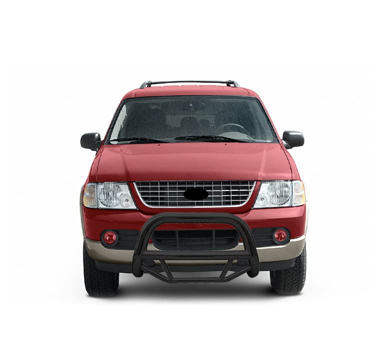 Max Bull Bar Black Horse No Skid Plate Black Compatible with 2001-2003 Ford Explorer Sport|2001-2005 Ford Explorer Sport Trac-MBB-FOB2801