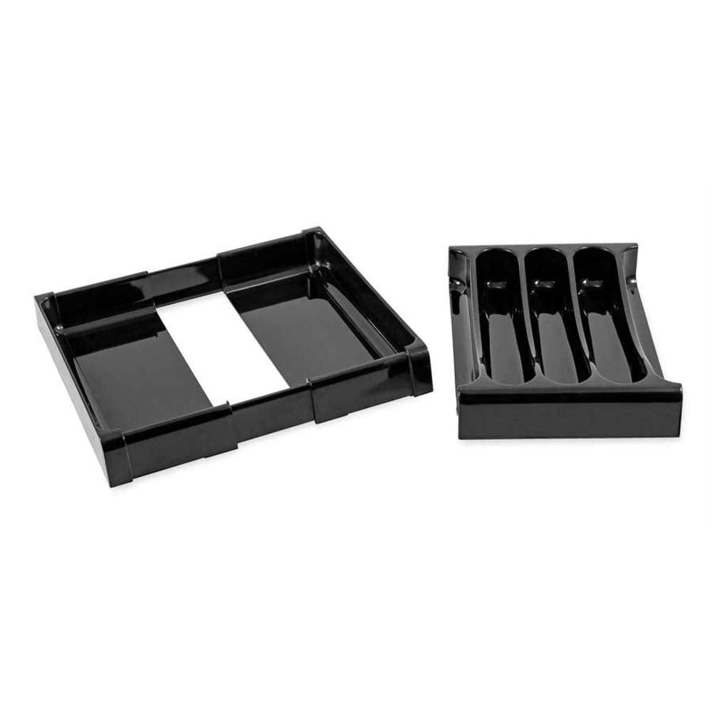 Camco RV Adjustable Cutlery Tray 43504, Black - Organize and Store Your Kitchen Flatware - Create a Custom Fit to Your Drawer