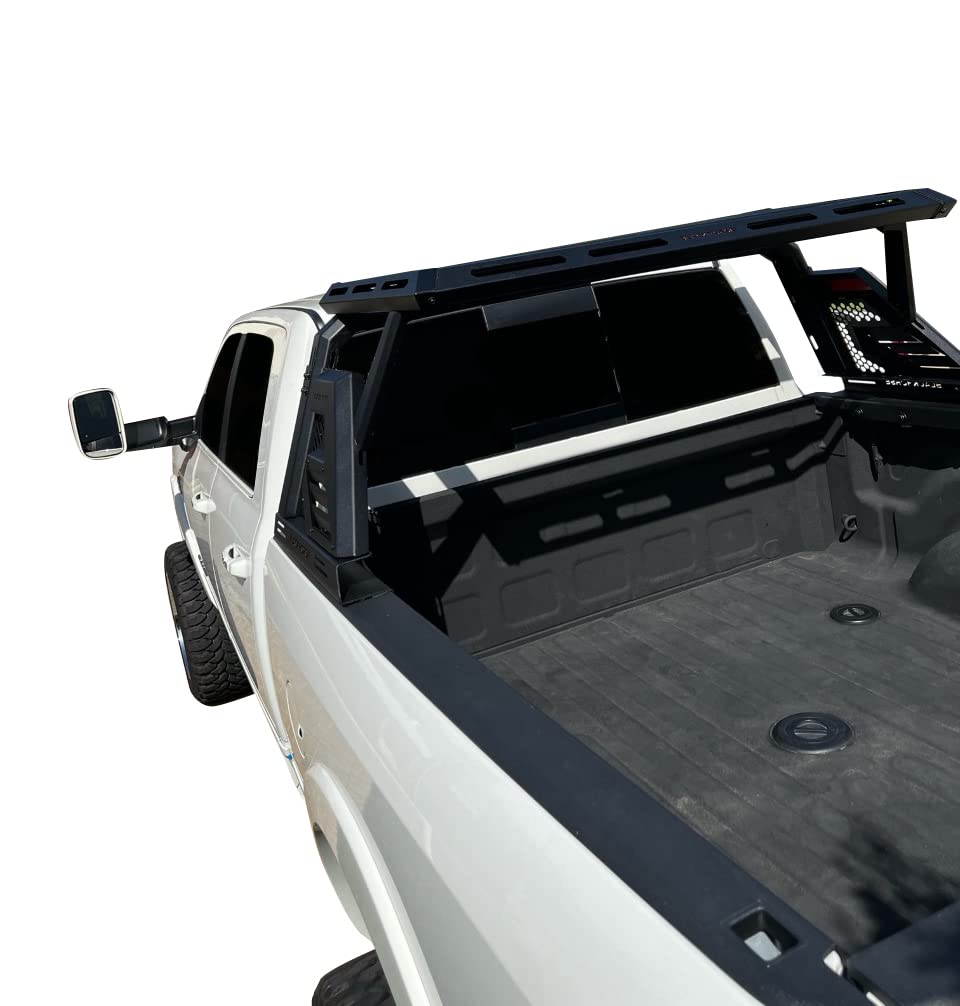 Matte Black Horse Armour II Roll Bar W/Basket - Compatible with 2014-2022 Silverado 1500 / Sierra 1500-2015-2022 Ford F-150 / RAM 1500-2007-2022 Toyota Tundra