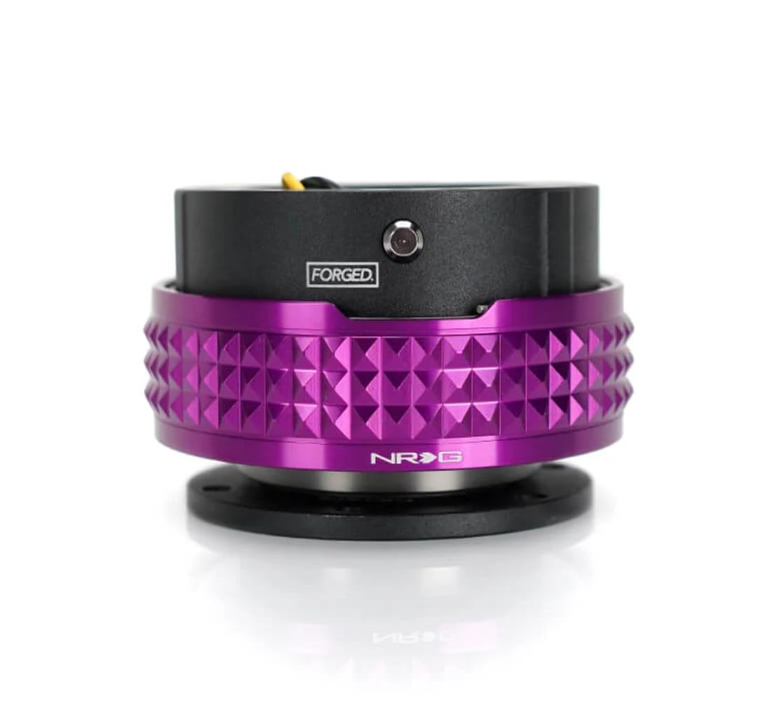 NRG Innovations Gen 2.1 NRG-SRK-210BK-PP Race Steering Wheel Quick Release Kit Adapter, Black Body/Purple Pyramid Ring