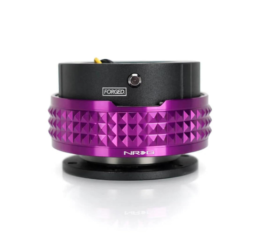 NRG Innovations Gen 2.1 NRG-SRK-210BK-PP Race Steering Wheel Quick Release Kit Adapter, Black Body/Purple Pyramid Ring