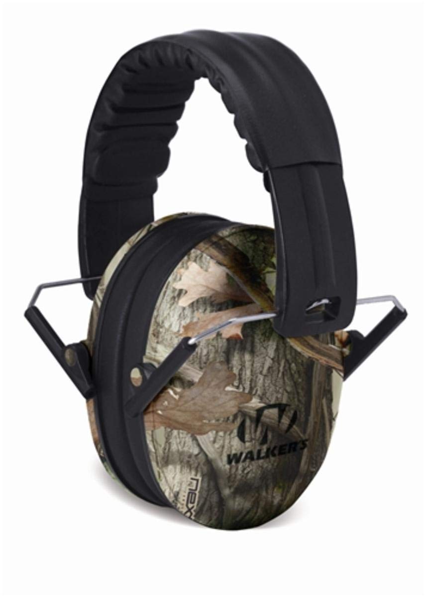 WALKER’S Low Profile Youth Children’s Lightweight Padded Adjustable Folding Noise-Reducing Hearing Protection Earmuffs, Camo