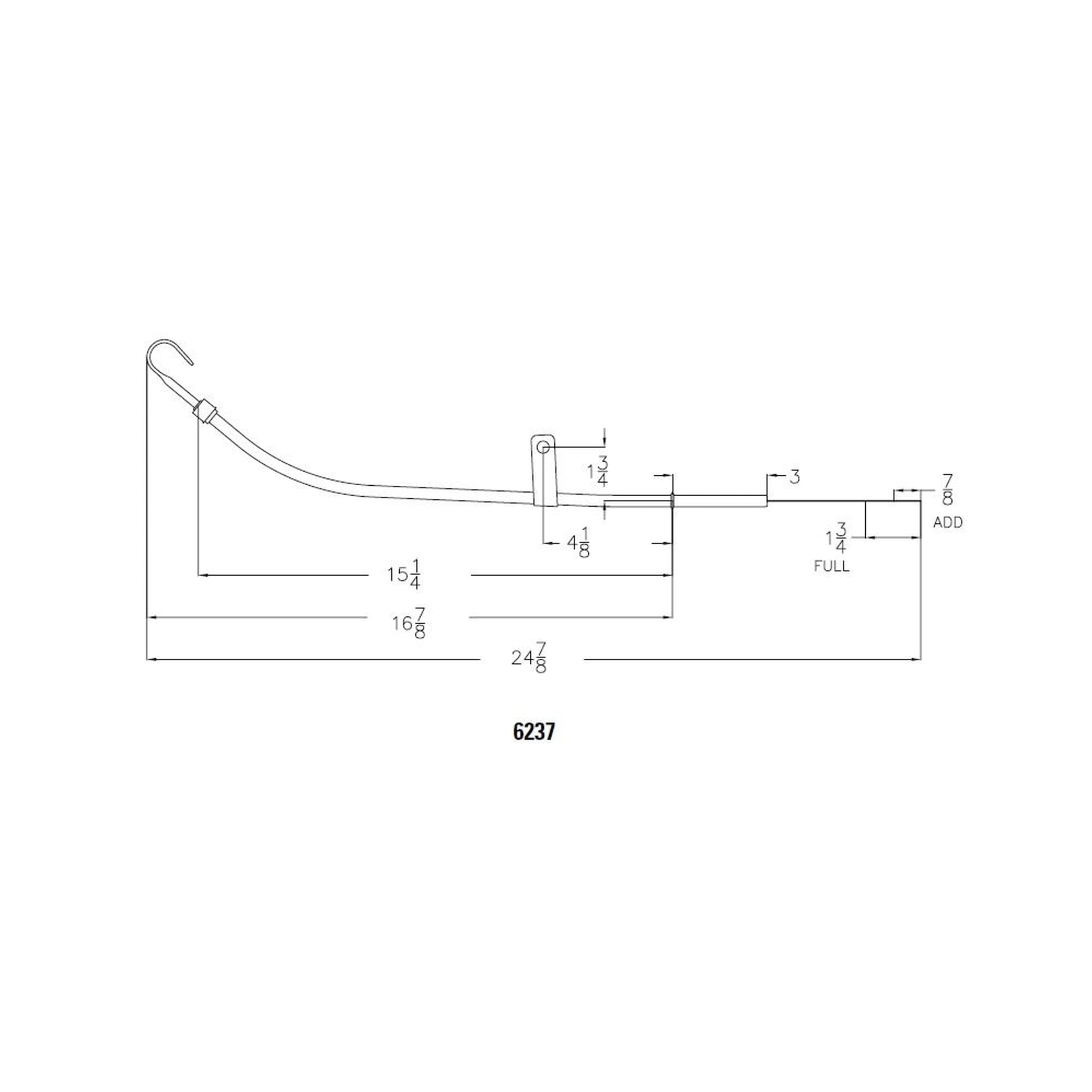 6237 Mr. Gasket Oil Dipstick, Sb Chev 80-82, Chrome