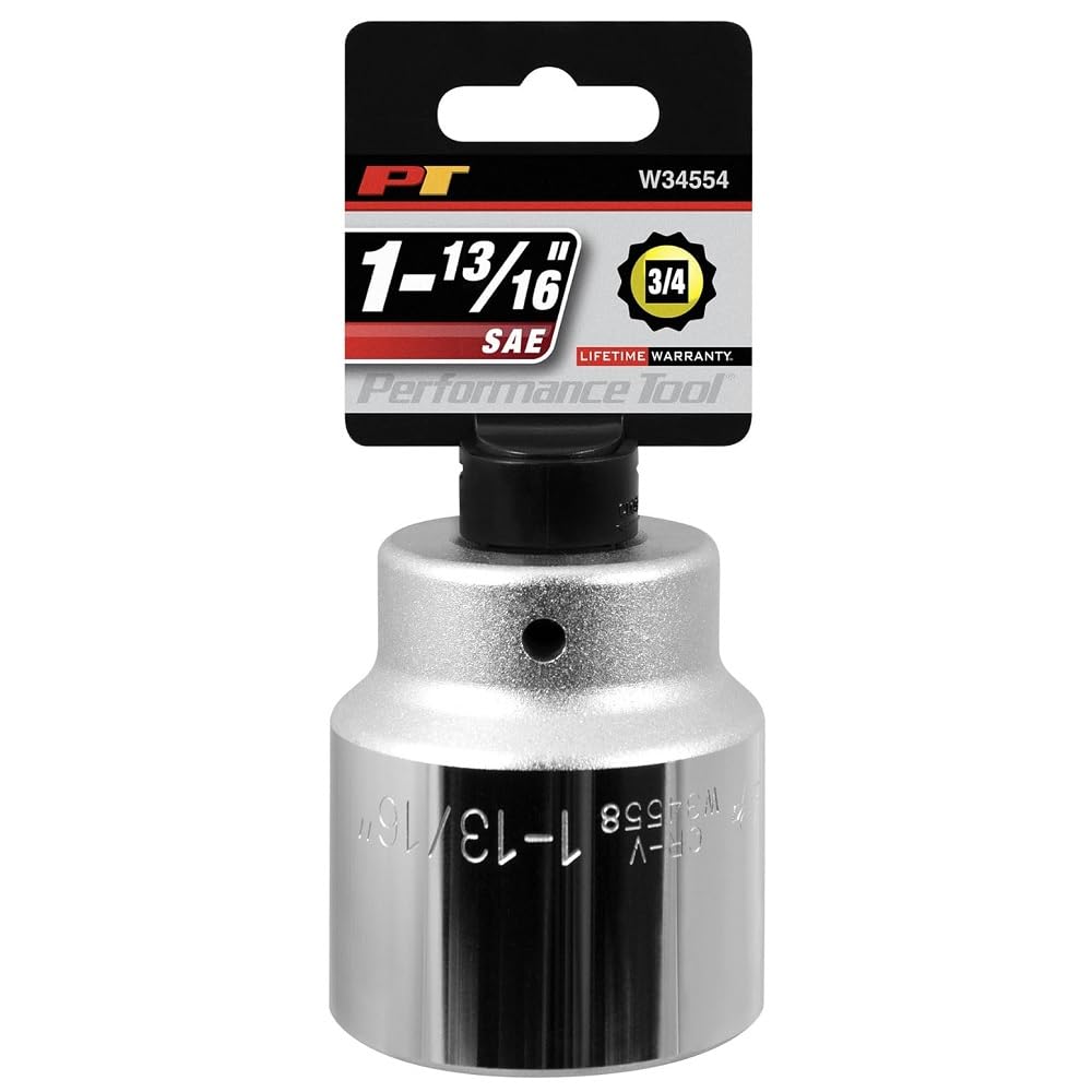 W34572 Performance Tool 3/4-Inch Drive 12-Point SAE Standard Socket, 2-1/4-Inch