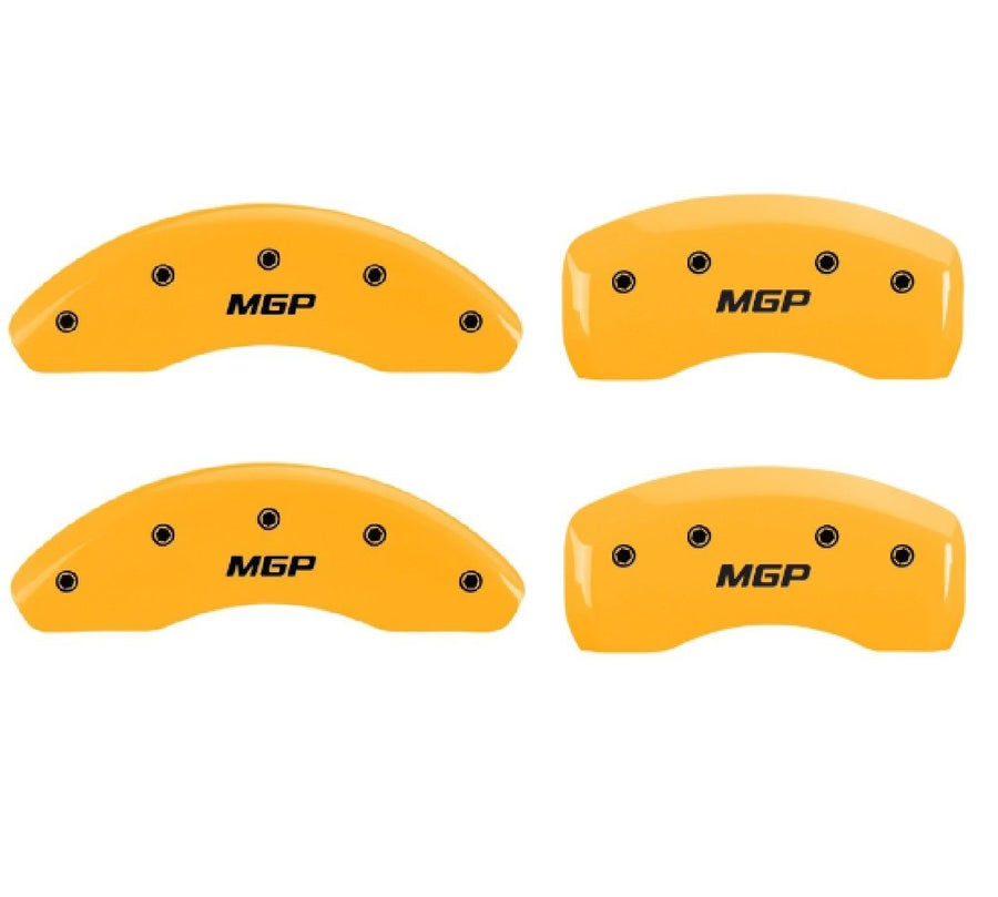MGP 26220SMGPYL Caliper Covers Yellow Powder Coat Finish Black Characters Disc Brake Caliper Cover, Set of 4