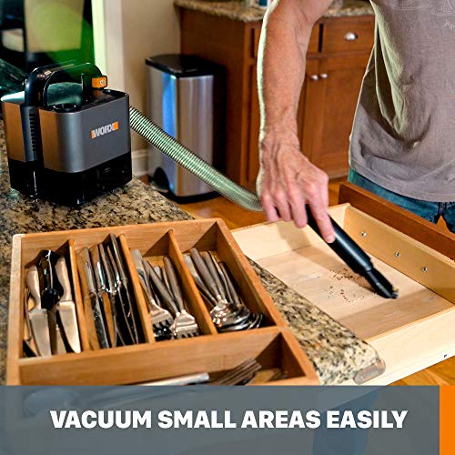 WORX 20V Power Share Cordless Cube Vac Compact Vacuum, Black
