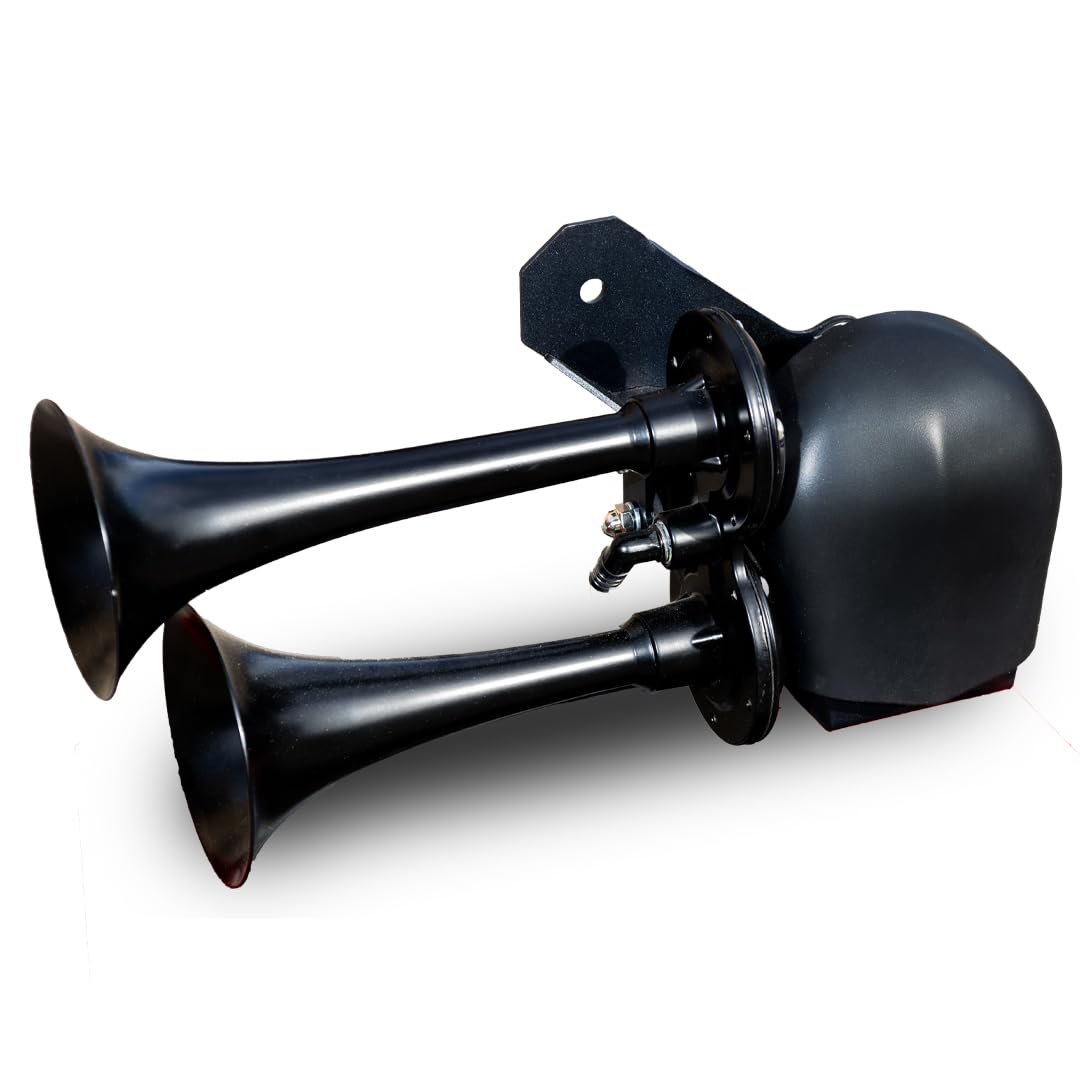 Kleinn HOGKIT-1BK Complete Black Bolt On Direct Drive Air Horns - Harley Davidson