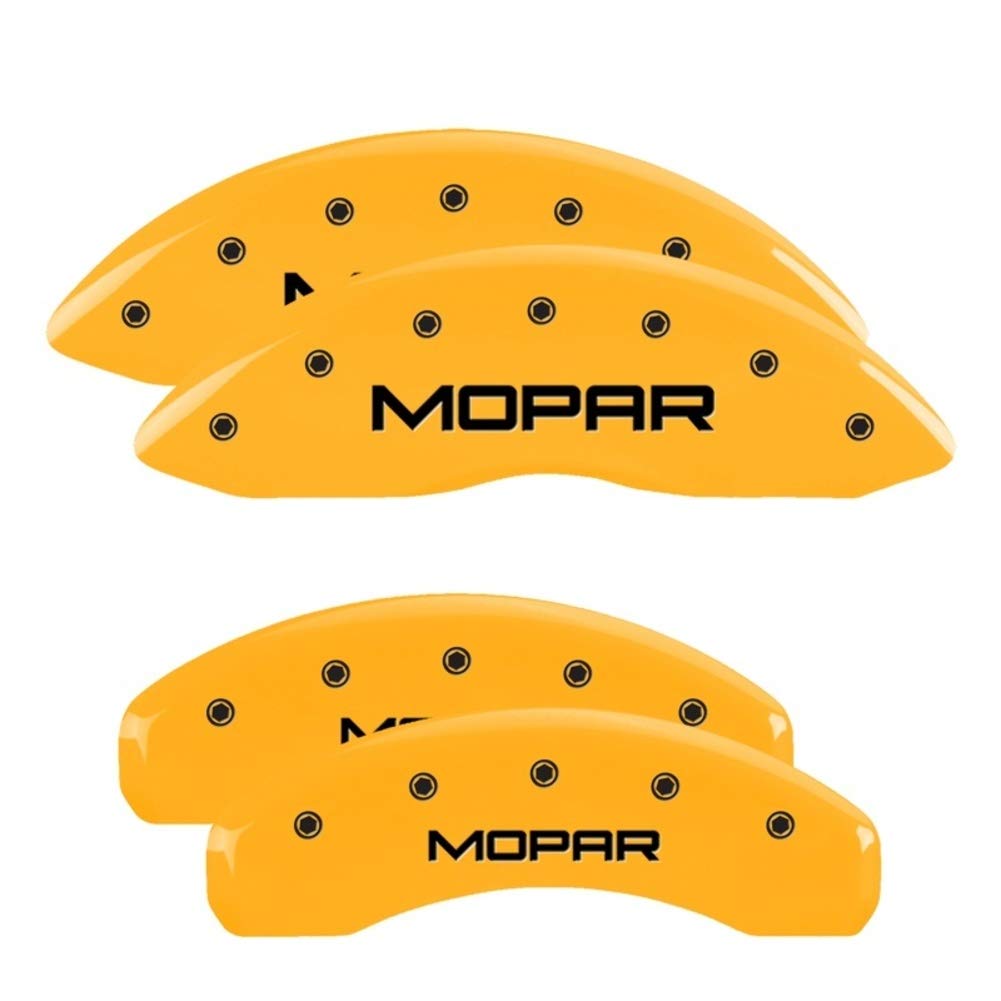 MGP 55005SMOPYL Caliper Covers MOPAR Yellow Powder Coat Finish, Black Characters, Set of 4