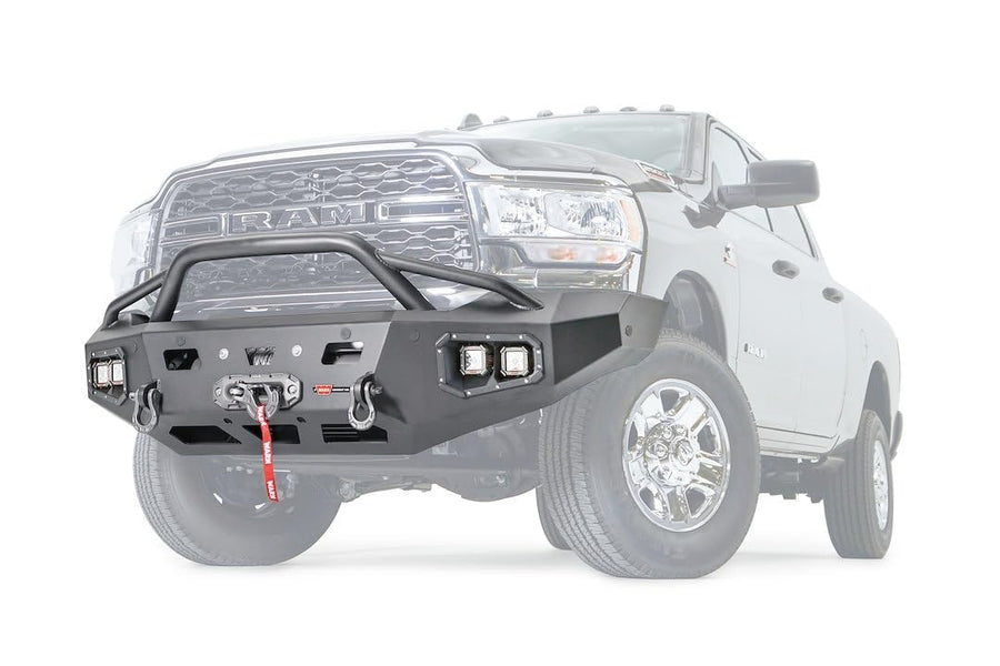 Ascent HD WARN 107003 Front Bumper with Baja Grille Guard, Fits: Dodge Ram 2500/3500/4500/5500 (2020-2021)