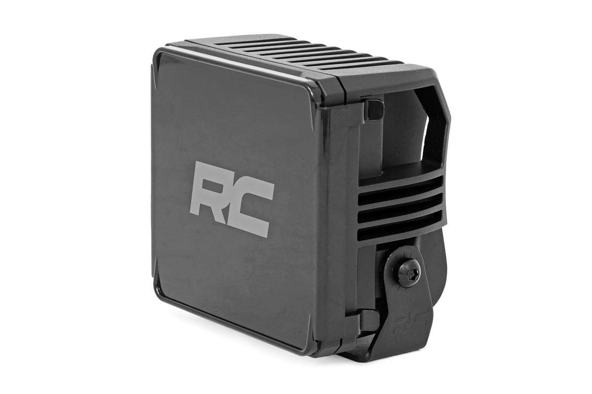 4" Rough Country Chrome Series Square LED Cube Lights | White DRL - 70905DRL, Black