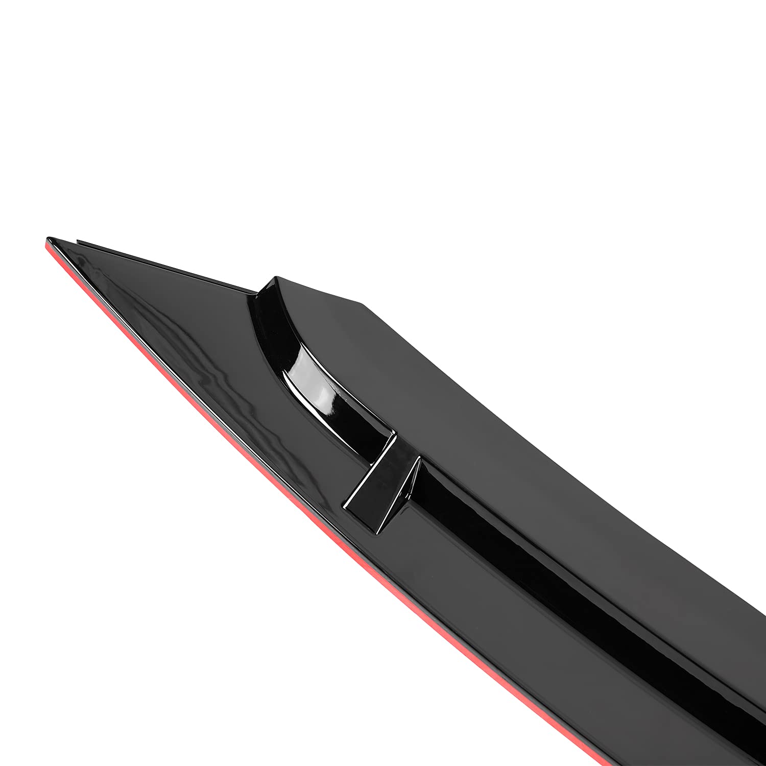 Glossy Black Spec-D Tuning Red Trim Front Bumper Lip Spoiler Splitter Compatible with 2019-2021 Honda Civic 4Dr