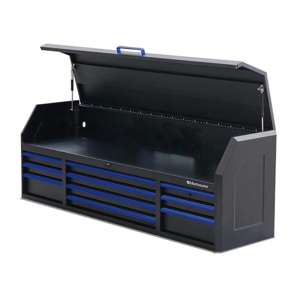 Tool Box Montezuma - 72" x 20" 10 Drawer Tool Chest with Multiple Power Outlets & Black Powder Coat Finish - M722010CH