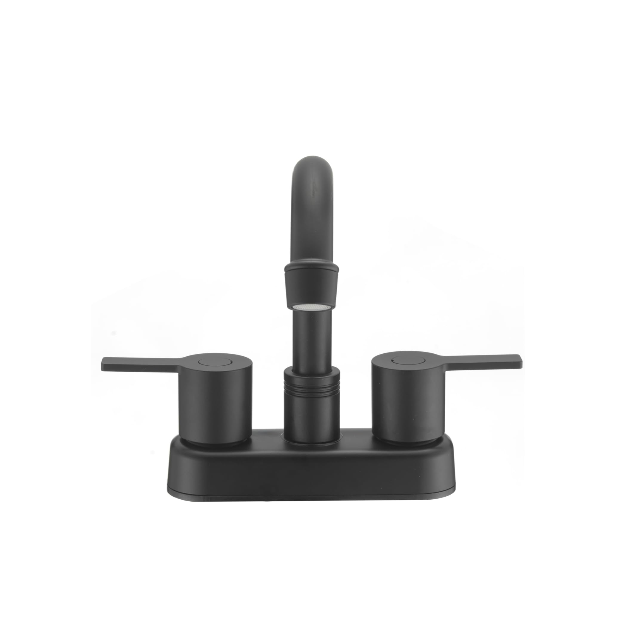 Dura Faucet Modern (DF-PB155M-MB) RV Bathroom Faucet with Dual Levers – Matte Black 4-Inch Center Set, High-Arc Spout, Easy 2-Hole Installation – Lightweight, Lead-Free, and Washerless Design
