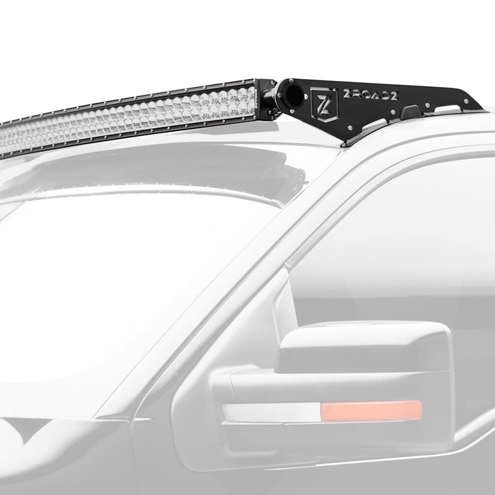 ZROADZ LED Bar Kit Front Roof Mounted - Compatible w/ 2015-2020 ALL Ford F-150 Complete Kit with Mounting Brackets, 50 Inch Curved Zroadz Led light bar & Wiring Harness- PN #Z335731-KIT-C