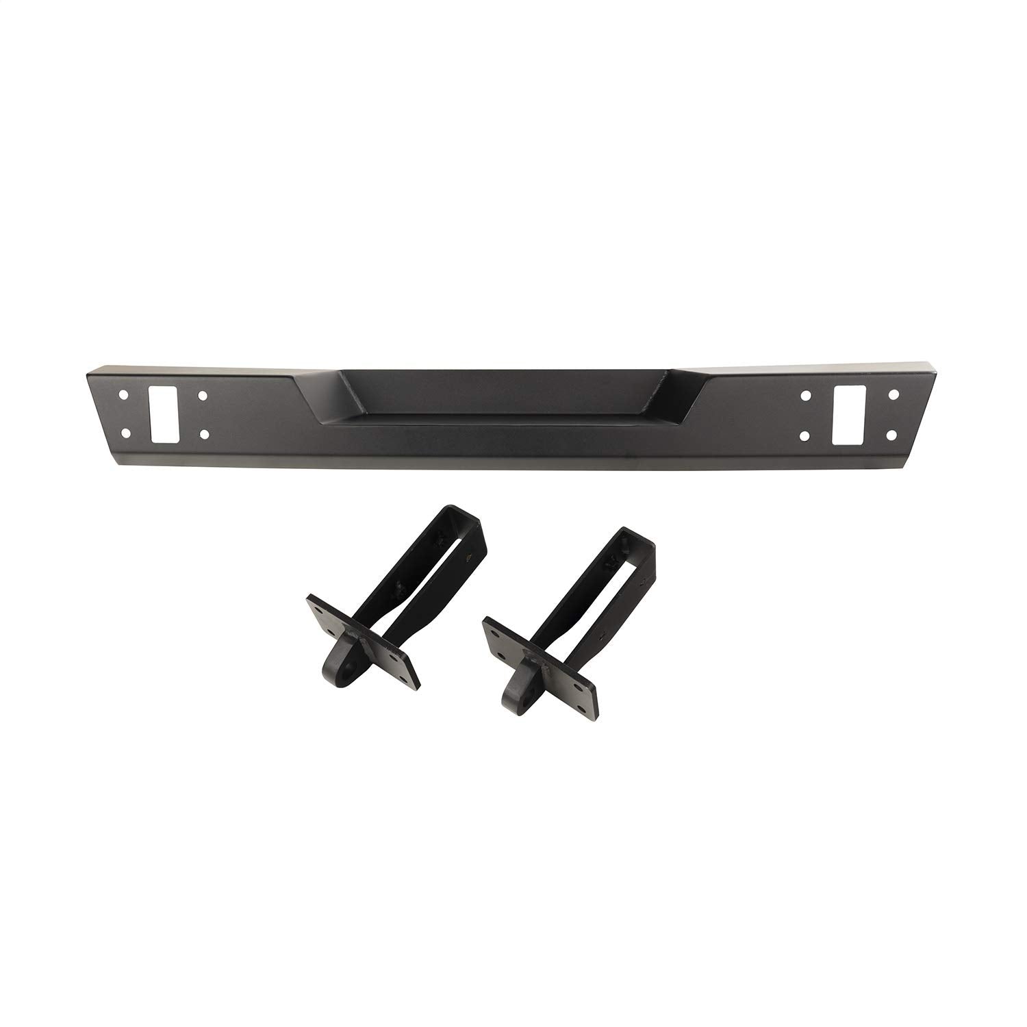 Spartan Bumper, Rugged Ridge Rear | Mid-Width, Steel, Smooth Black | 11548.81 | Fits 2007-2018 Jeep Wrangler JK