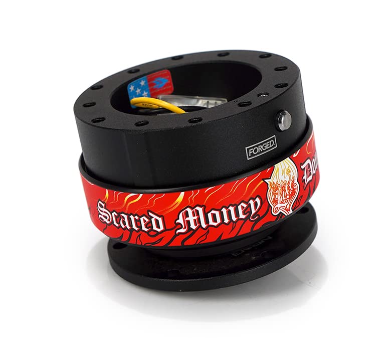Gen 2.0 NRG Innovations Steering Wheel Quick Release Adapter 6-HOLE with Mounting Bolts, Quick Release - Black Body/Red ring with Litteral Collab, NRG-SRK-200BK-RL