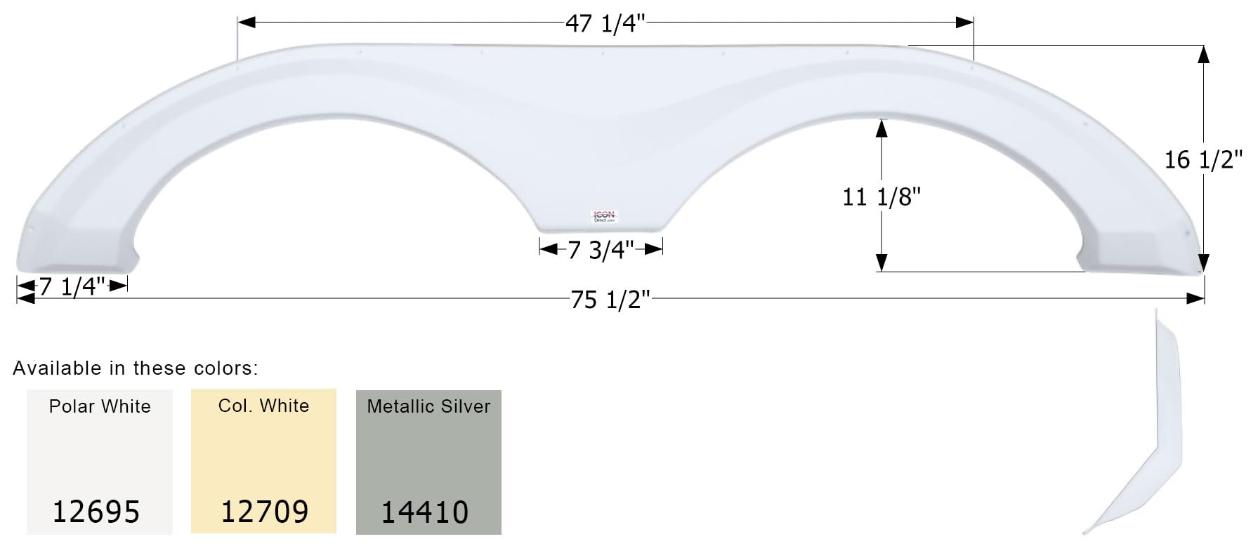 Fender Skirt ICON, Tandem, Evergreen, FS2695, Colonial White