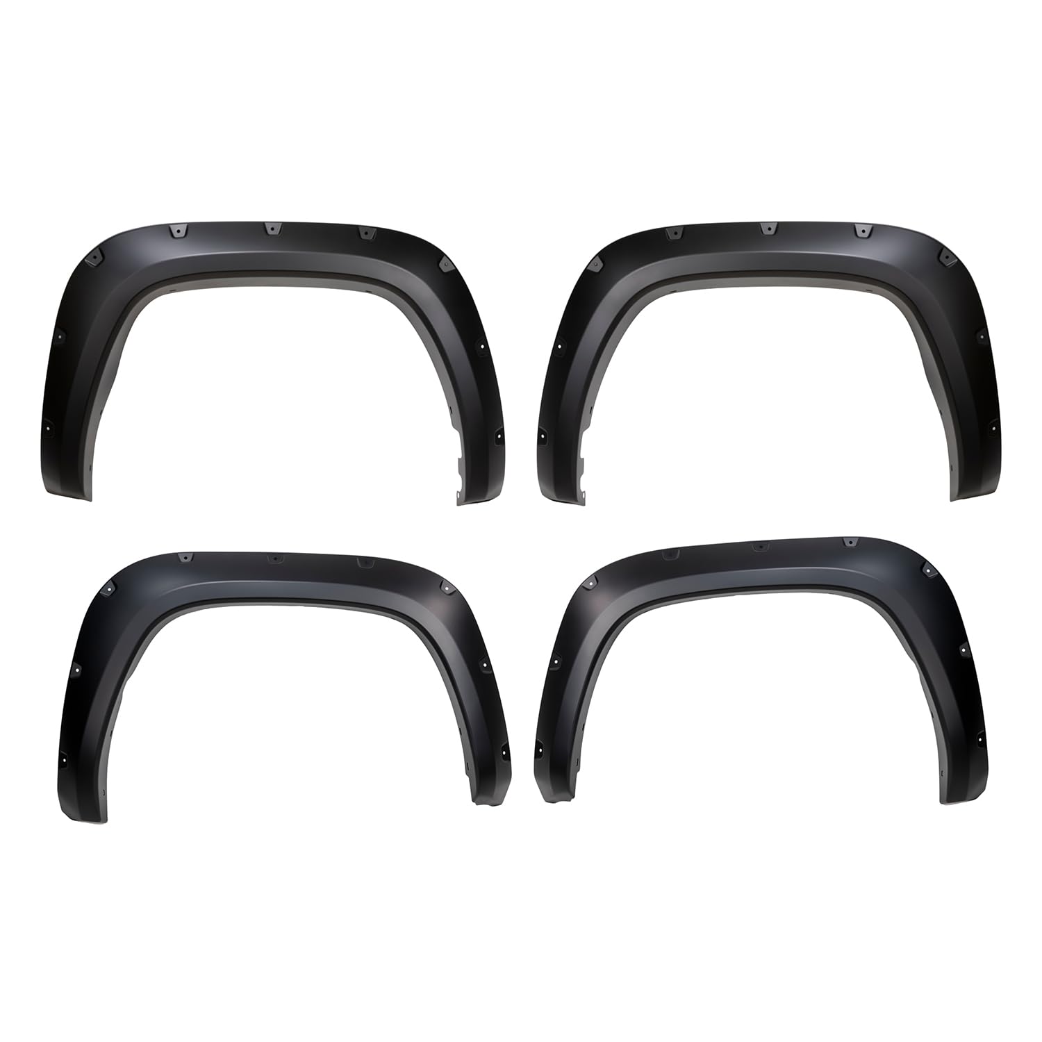 TrailFX Pocket Fender Flares TFT3004S Fits 2022-2025 Toyota Tundra Smooth Black Paintable 1.75" Front & Rear Flares, 4.5" Flare Height, Set of 4 with Stainless & Black Rivets TrailFX TFT3004S