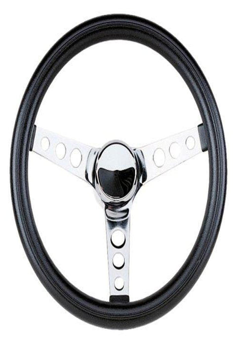 838 Grant Classic Steering Wheel Black and silver, 13 1/2" Diameter ,3 1/2" Dish