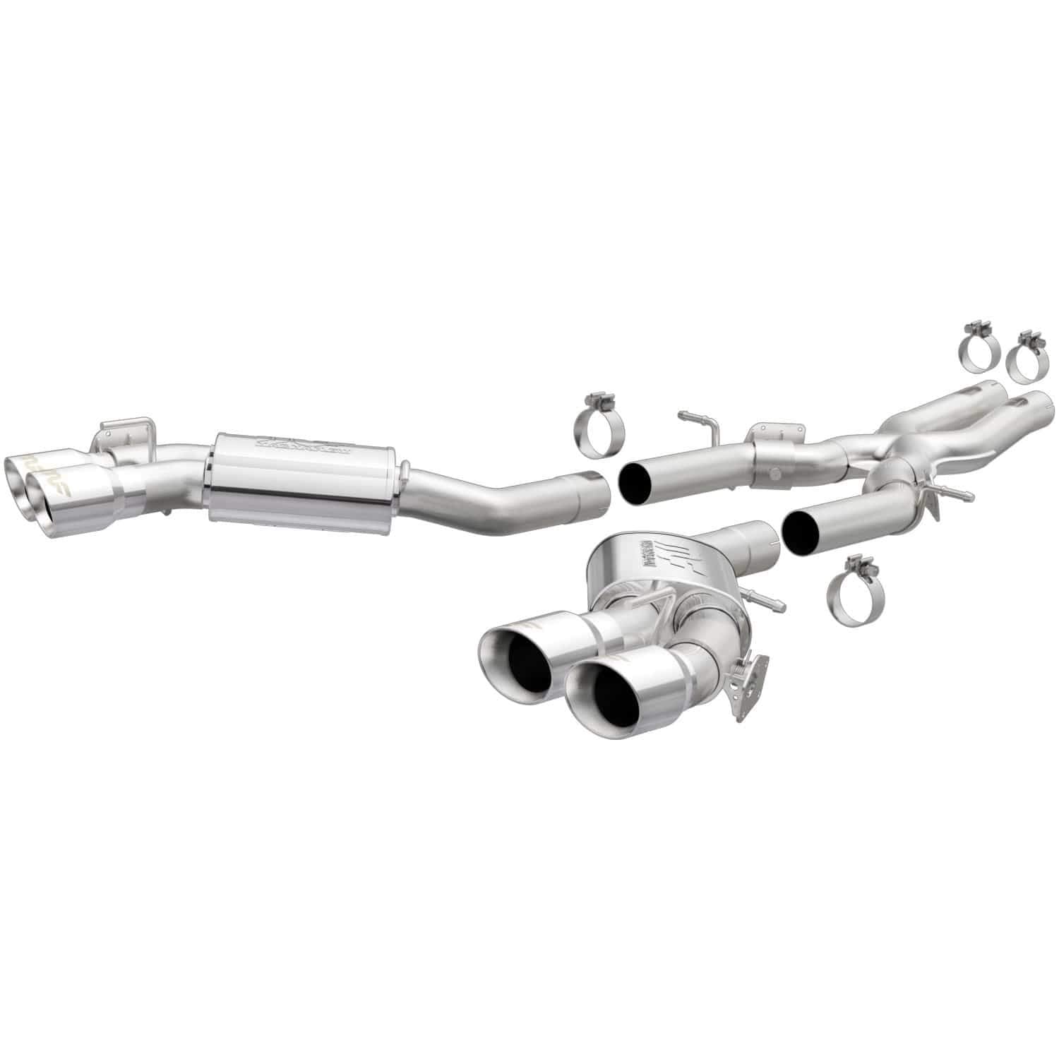 Performance Exhaust System MagnaFlow 19265: Cat-Back, Competition Series, For 2016-2024 Chevrolet Camaro 6.2L, Quad Split Rear Exit Style