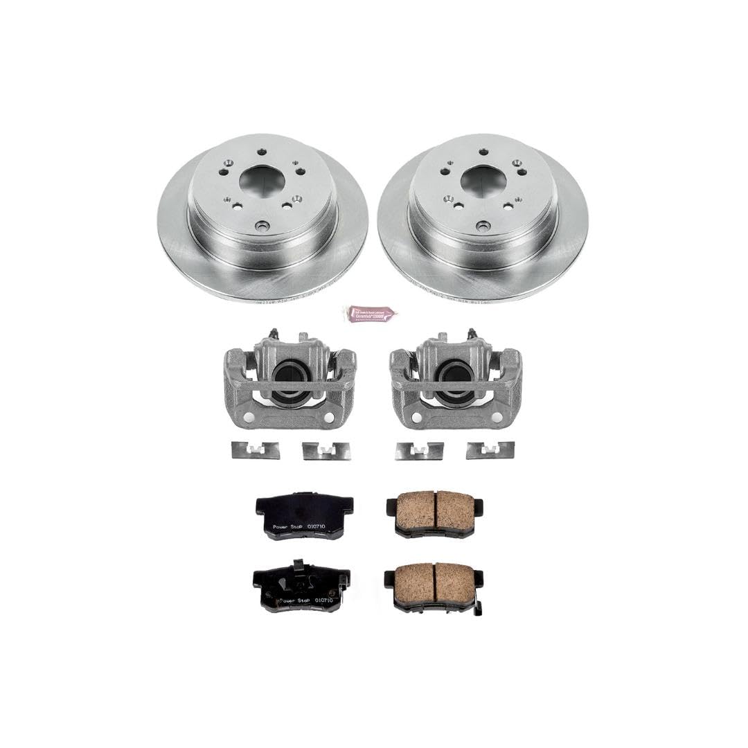 Power Stop KCOE206 Replacement Autospeciality Rear Caliper Kit- OE Rotors, Ceramic Brake Pads, Calipers For Acura RDX 2013-2018, Honda CR-V 2012-2016 [Model Specific]