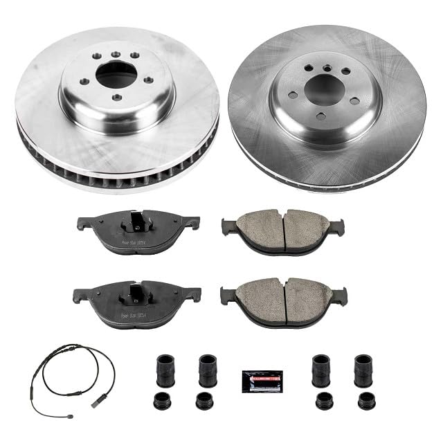 Power Stop KOE6414 Front Replacement Brake Kit-OE Brake Rotors & Ceramic Brake Pads For BMW 550i GT, 750Li, 750i GT xDrive, 550i GT xDrive, 750Li xDrive [Model Specific]