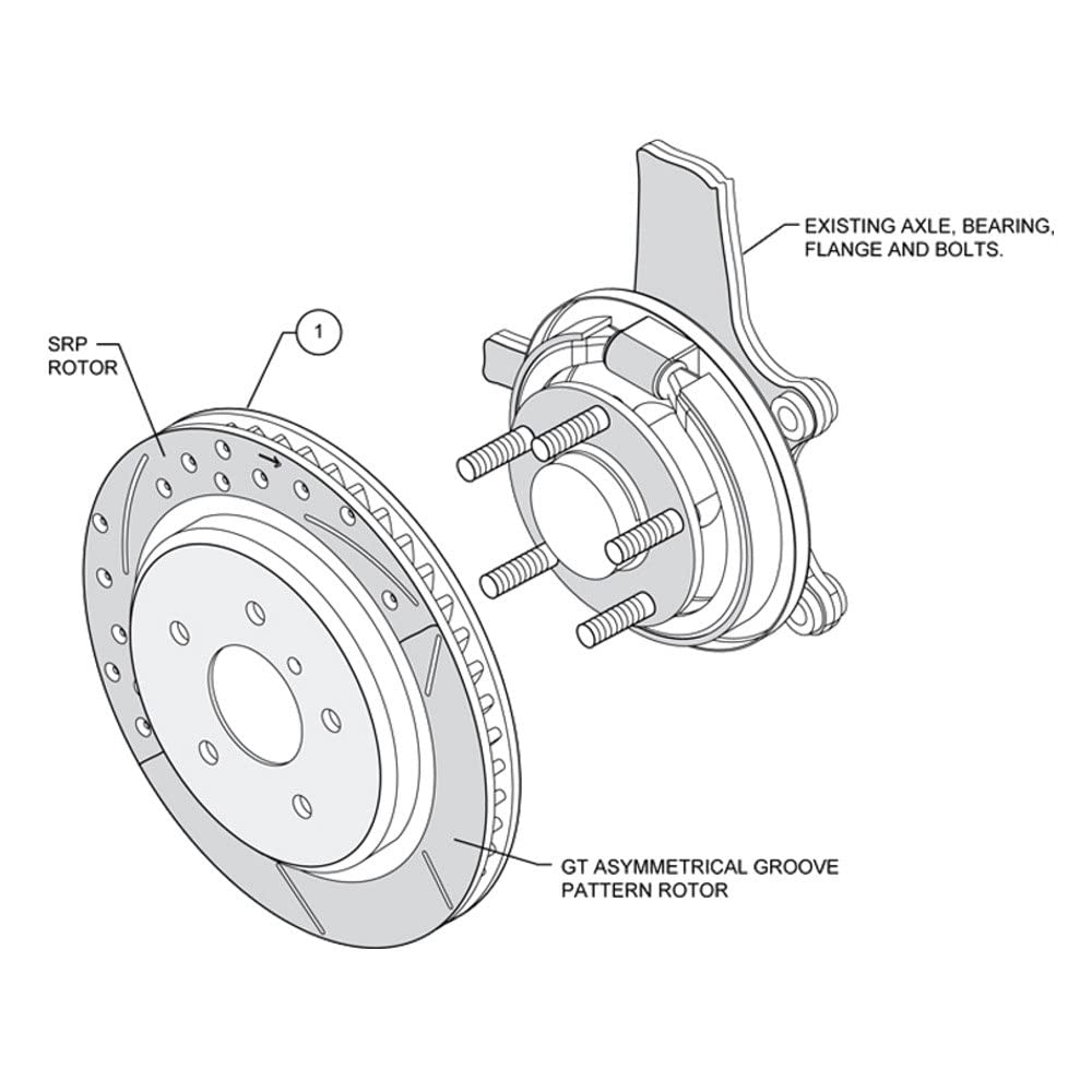 Pro-Matrix Rotor Kit WILWOOD 140-8010U-D, Rear-Drilled 97-04 Corvette C5/Z06
