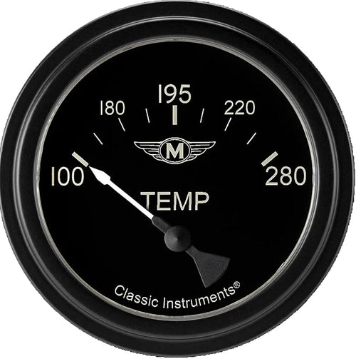 Classic Instruments Moal Bomber MA226BLF-08 2 5/8 in Water Temperature Gauge 1/2