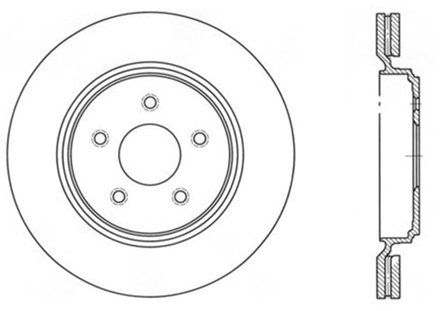 Sport Drilled/Slotted Brake Rotor StopTech 127.62096L (Rear Left), 1 Pack