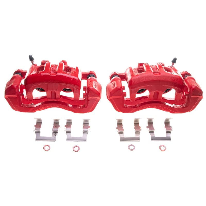 Power Stop Pair of High-Temp Red Powder Coated Front Calipers For Mitsubishi Montero 1992-1996, Mitsubishi Montero Sport 1997-2004 [Model Specific]