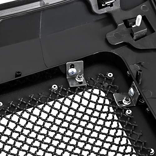 Glossy Black Spec-D Tuning Stainless Steel Rivet Mesh Style Front Hood Grille Compatible with 2009-2014 Ford F150