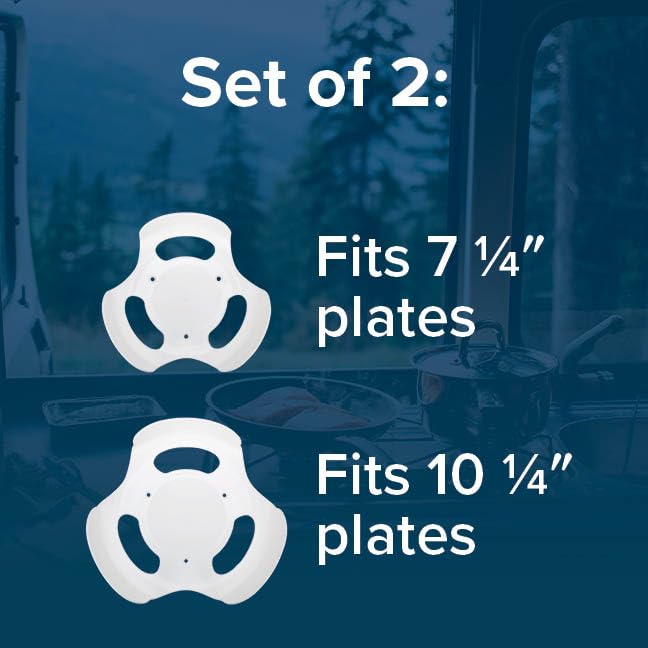 Camco Holder Stack-A-Plate | 2 Different Sizes of Plate Holders | One Plate Holder Fits Plates Up to 7.25” & Other Dish Holder Fits Plates Up to 10.25” | Great for Travel, RV Storage & More (43601)
